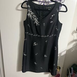😻 Size 4 Harold’s Vintage Silk Black Floral Butterfly Embroidered Dress NWT